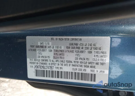 2020 Mazda Cx-5 Touring from USA, damaged, VIN JM3KFBCM9L0747657